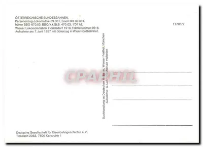 Lokomotywa 39.301 — Österreichische Bundesbahnen, Wien Nordbahnhof — Deutsche Gesellschaft für Eisenbahngeschichte e.V. — Rewers