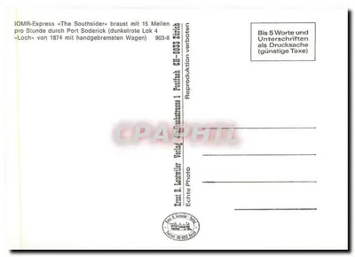 The Southsider — trem a vapor — Ernst B. Lenzwiler, Zurique — Verso