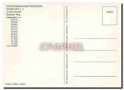 Lokomotiva 50 3695-9 — Deutsche Reichsbahn — Traditionsbahnbetriebswerk Staßfurt — Verso