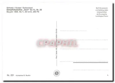 Parowóz Genf — Szwajcaria — Rud. Suter AG, Zurych — Rewers