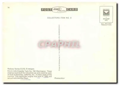 Warrington — lokomotywa WAD 150 — Post Dennis Productions, Przedmiot zbiorowy nr 9 — Rewers