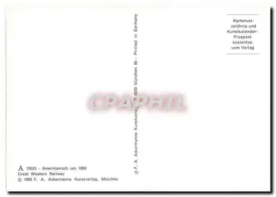 Trem nevado — Great Western Railway — F. A. Ackermanns Kunstverlag — Verso