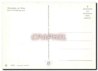 Zillertal — Trem nas montanhas — Troler Kunstverlag Chizzi — Verso