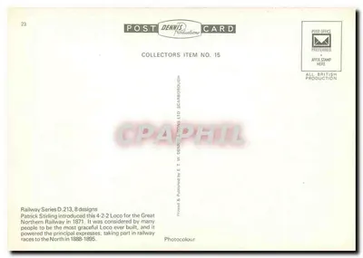 Locomotiva GNR N°21 — Great Northern Railway — Dennis Productions — Verso