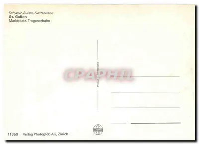 St. Gallen — Plac handlowy, Trogenerbahn — Wydawnictwo Photoglob AG, Zurych — Rewers