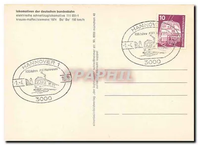 Locomotora 111 031-1 — Deutsche Bundesbahn — Eisenbahnbildverlag — Reverso
