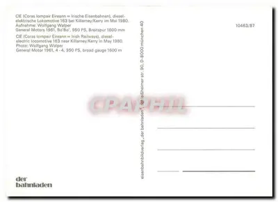 Lokomotiva 163 — CIE (Coras Iompair Eireann) — der bahnladen 10463/87 — Verso