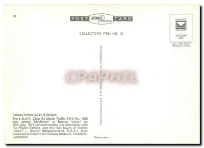 LNER Mayflower — 机车 1306 — T.W. DENNIS Productions — 背面