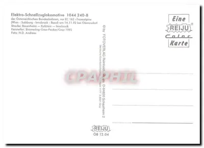 Trem elétrico 1044 240-8 — Áustria — REIJU Color Karte — Verso