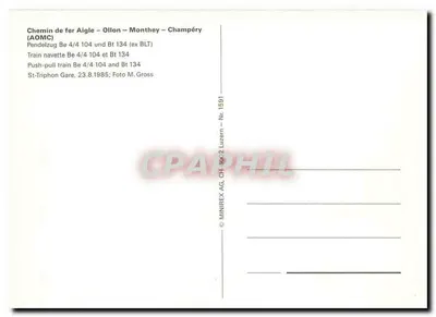 Train AOMC — Eagle – Ollon – Monthey – Champéry — MINIREX AG, Luzern, no. 1531 — Back