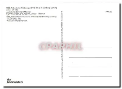 Trem ÖBB 5146 205-9 — Kienberg-Gaming — der bahnladen — Verso