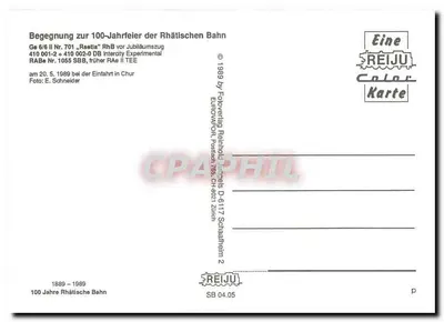 Spotkanie pociągów Rhätische Bahn i TEE — 100. rocznica — Euroverlag Reintol, Zurych — Rewers