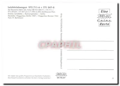Pociąg elektryczny 771 047-8 — Stacja Möhlhausen/Thür — REIJU Color Karte — Rewers
