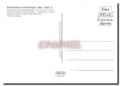 Trem e vagão 5081 + 6581.11 — Österreichische Bundesbahnen — REIJU Color Karte — Verso