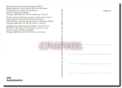 Mariager-Handest Veteranjernbane — locomotora diésel M 1210 — editor der bahnladen, n° 10586/90 — Reverso