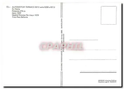 Termiczny automotor serii 9209–9214 — Ex Norte — Wydawca: Ediciones Ferroviarias S.A. — Rewers
