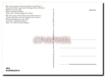 Owain Glyndwr — locomotiva classe 98 número 7 — der bahnladen, n° 10546/89 — Verso