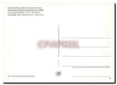 Lokomotywa 2000 — SBB CFF FFS — Rud. Suter AG, Zürich — Rewers