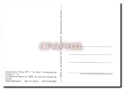 Lokomotywa Thury N°1 'Le Drac' — prototyp serii 1-5 — BVA, ul. Lausanne 16 — Rewers