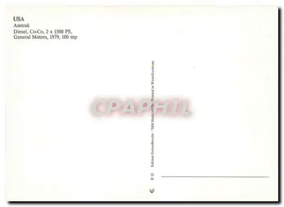 Amtrak — locomotiva diesel Co-Co n°533 — Edição E13 — Verso