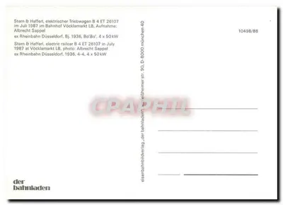 Tramwaj Stern & Haffler B 4 ET 26107 — Vöcklamarkt, Austria — wydawca der bahnladen, nr 10498/88 — Rewers