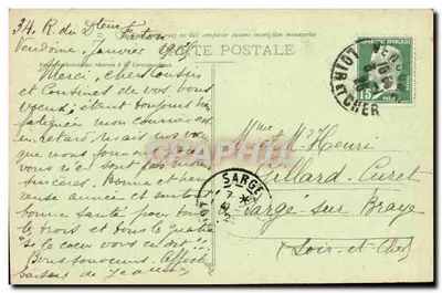 Vendôme - Loir e Mail — Carta postal n°562, editada por Charlier, Vendôme — Verso