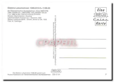 Dwie elektryczne lokomotywy — 1080.015-9 i 1189.05 — Österreichische Bundesbahnen, Stainach-Irdning — Rewers