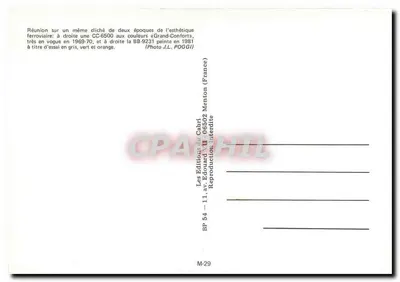 Reunião de duas épocas ferroviárias — CC-6500 e BB-9231 — Éditeur Les Éditions du Gabri, n° M-29 — Verso