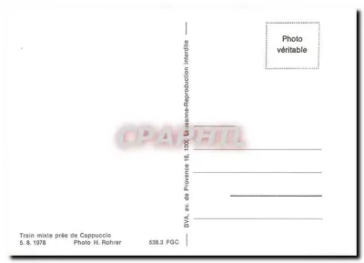 Mieszany pociąg blisko Cappuccio — Prowansja — Fotografia H. Rohrer, nr 538.3 FGC — Rewers
