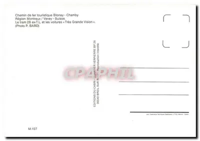 Turystyczny szlak kolejowy Blonay-Chamby — Region Montreux/Vevey, Szwajcaria — Éditions du Cabril, BP 25 — Rewers