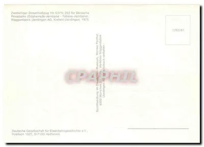 Trem diesel Ym 53/Yv 253 — Segundo trem diesel para a linha Odsherreds-Jernbane — editor Deutsche Gesellschaft für Eisenbahngeschichte e.V., n° 1252/81 — Verso