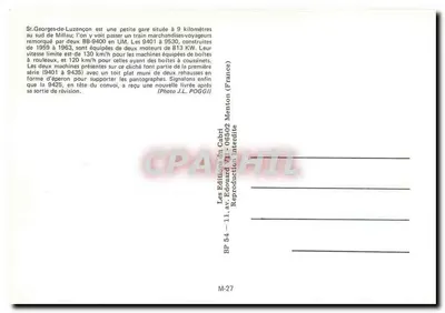 St-Georges-de-Luzençon — estação e trem de carga passageiros — Éditions du Cabri, Menton — Verso