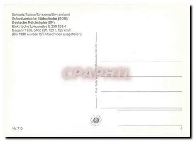 Schweizerische Südostbahn — elektryczna lokomotywa E 250 252-4 — Rud Suter AG, N° 710 — Rewers