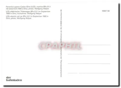 Ferrovias Lugano-Cadro (LCD) — locomotiva BFe 2/3 1 — editor der Bahnladen, n° 10567/90 — Verso
