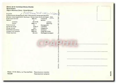Teleferyk Rh St 31 — Kolej turystyczna Blonay-Chamby — Wydanie: Kolej turystyczna Blonay-Chamby — Rewers