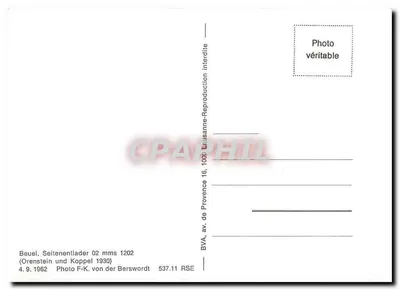 Beuel, vagão de tanque lateral — 1930 — BVA, av. de Provence 16, 1000 Lausanne — Verso