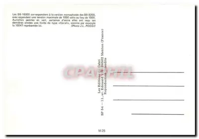 BB 16047 — locomotiva elétrica — Éditions du Gabr — Verso