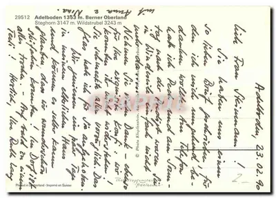 Adelboden — widok panoramiczny z zimnym widnokręgiem — Theo Klopfenstein, n°29512 — Rewers
