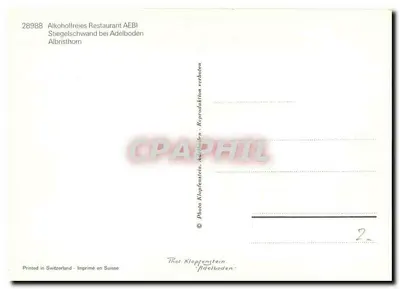 Bezalkoholowy restauracja AEBI — Stiegelschwand przy Adelboden — Foto Klopfenstein — Rewers