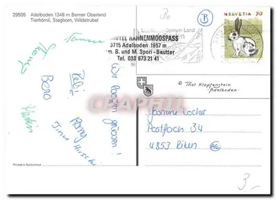 Adelboden — vista panorâmica nevada — editor não visível — Verso