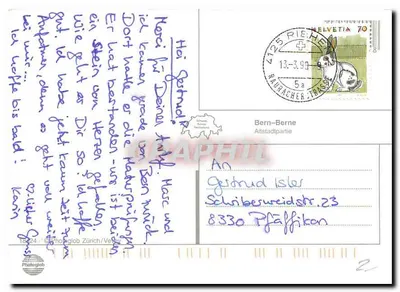 Bern — widok panoramiczny — Photoglob Zürich / Verlag — Rewers