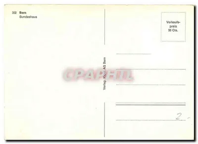 Federal House Bern — publisher Klochk AG Bern, series number 302 — Back
