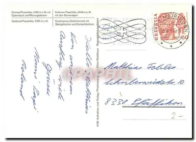 Grimsel-, Nufenen-, Gotthard-, Susten-Pass — Reprodukcja — Reproduktionshaus Films-Waldhaus — Rewers