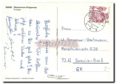 Elsigenalp 1800 m — Skizentrum — wydawca Gyger, n° 30880 — Rewers