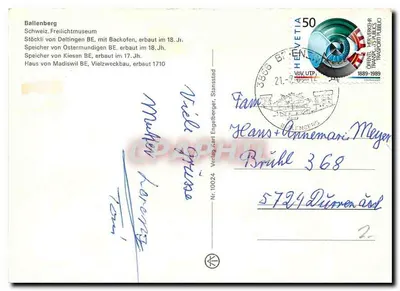 Ballenberg — Muzeum życia wiejskiego szwajcarskiego — Verlag Karl Engelberger, nr 10024 — Rewers