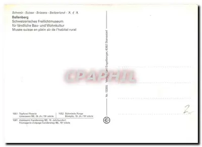 Ballenbergh — Szwajcarski Muzeum Otwartego Przestrzennego Zajęć Rolnych — Verlag Karl Engelberger — Rewers