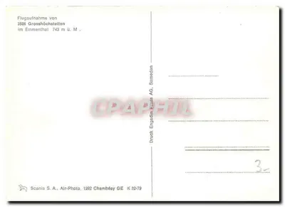 Widok z powietrza z Grosshöchstetten — Emmenthal — Druck Engadin Samedan AG — Rewers