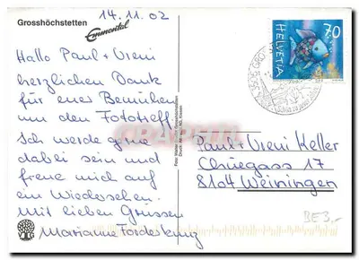 Grosshöchstetten — Emmental — VIG — Achterkant