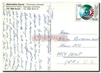 Gwatt (Thunersee) — Heimstätte dla wakacji, konferencji i kursów — Aerofoto AG — Rewers