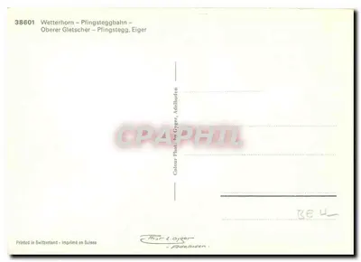Caminho de Pedestre Pfingstegg – Glaciar Superior de Grindelwald – editor Adelhoden — Verso